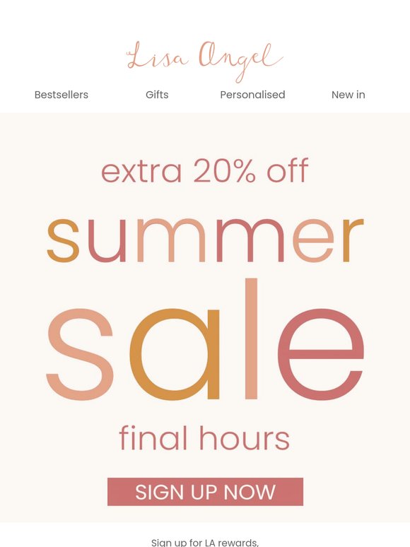 Extra 20% off sale, until midnight