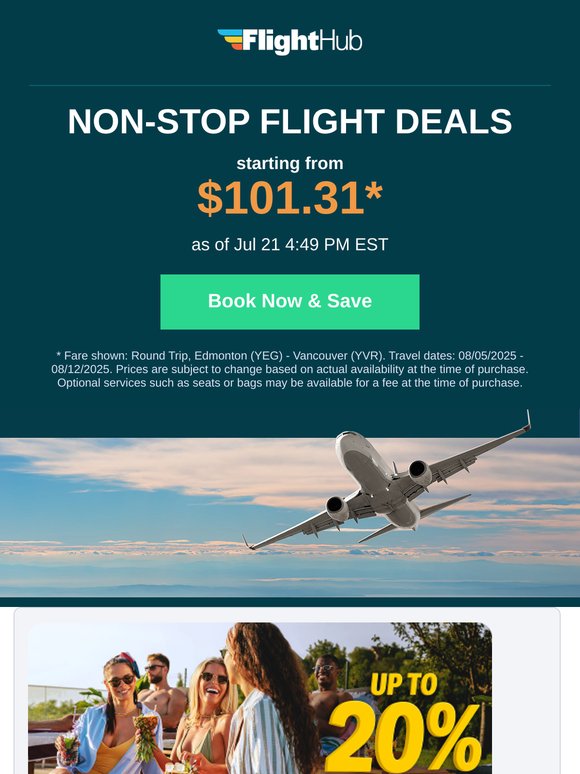 ✈ Non-Stop Flights from $101.31