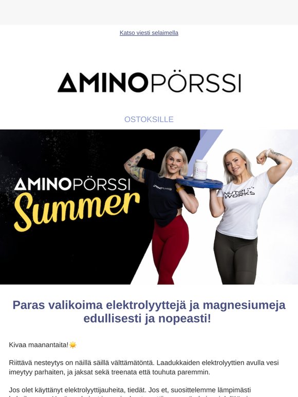 Parhaat elektrolyytit ja magnesiumit edullisesti! ☀️