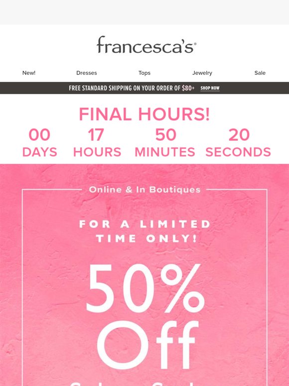 😬LAST DAY! 50% OFF SELECT STYLES! 😬