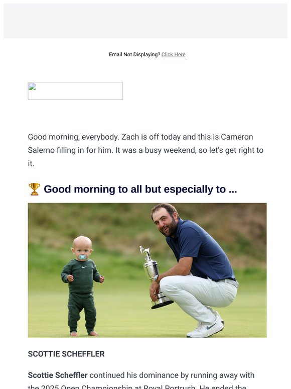 Scottie Scheffler wins The Open Championship | JC Tretter resigns from NFLPA in surprise move