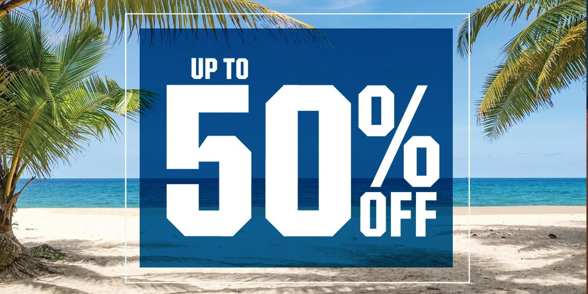  Up to 50% off.