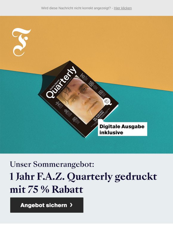 F.A.Z. Quarterly für Sie oder zum Verschenken