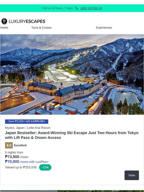 Japan’s Best Ski Hotel: Lotte Arai Myoko Escape w. Lift Pass & Onsen Access