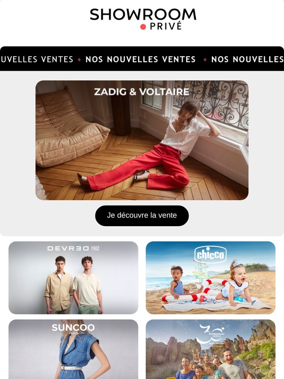 ZADIG & VOLTAIRE, BILLOWY, DEVRED et 12  nouvelles ventes en ligne aujourd'hui