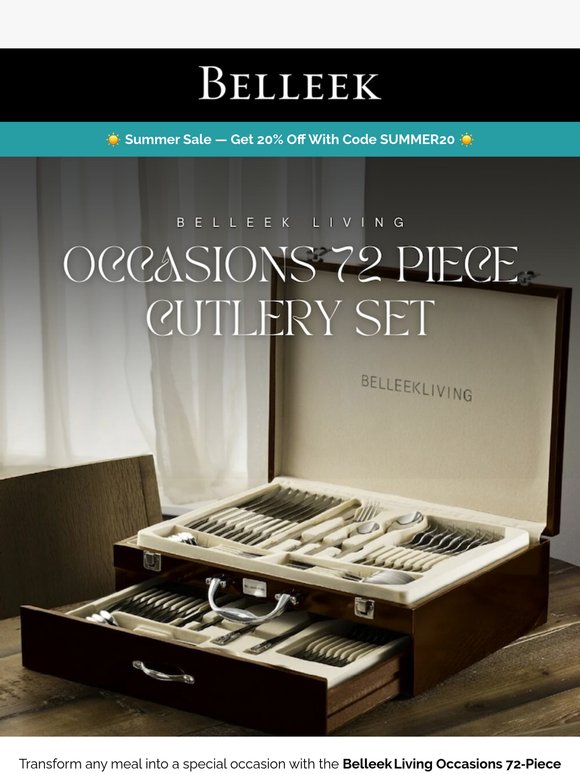 Serve Every Occasion with Belleek's 72‑Piece Cutlery Set