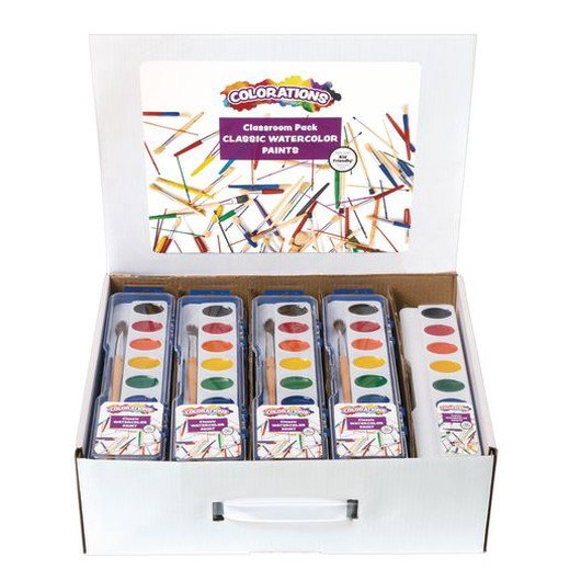 Colorations® Washable Watercolor Paint Classroom Value Pack - 28 Sets, BONUS 13 Refills