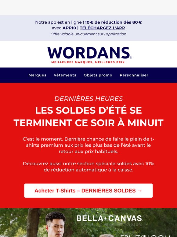 ⏰ DERNIÈRES HEURES : Les prix les plus bas de l’été sur les t-shirts + 10% SUPPLÉMENTAIRES