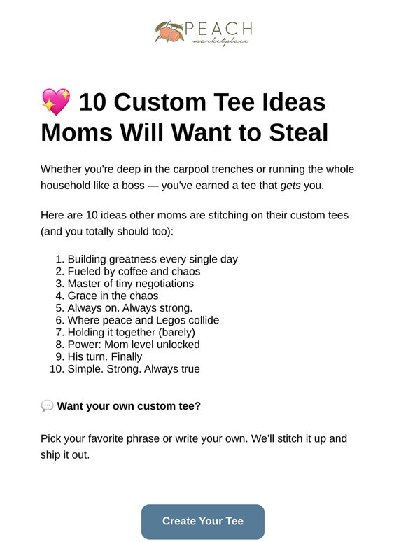 💖 10 Custom Tee Ideas Moms Will Want to Steal
