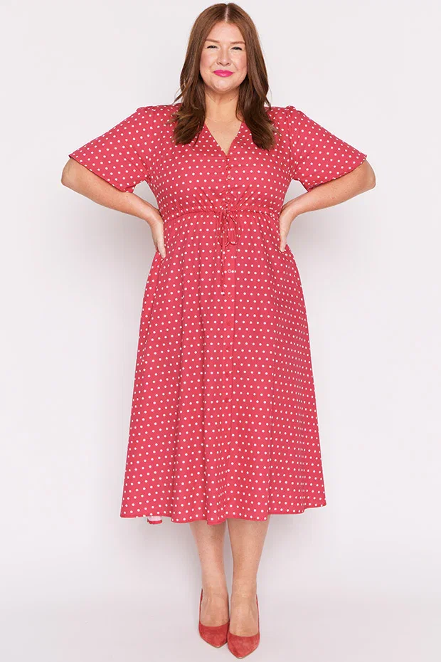 Image of Marley Cotton Cherry Spot Dress