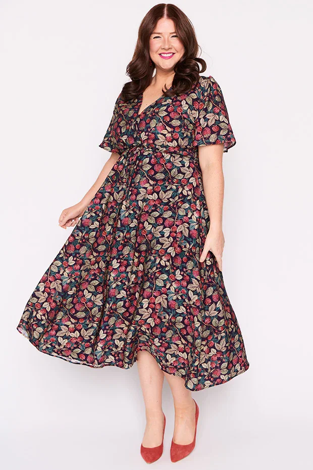 Image of Mary Raspberry Forest Dress