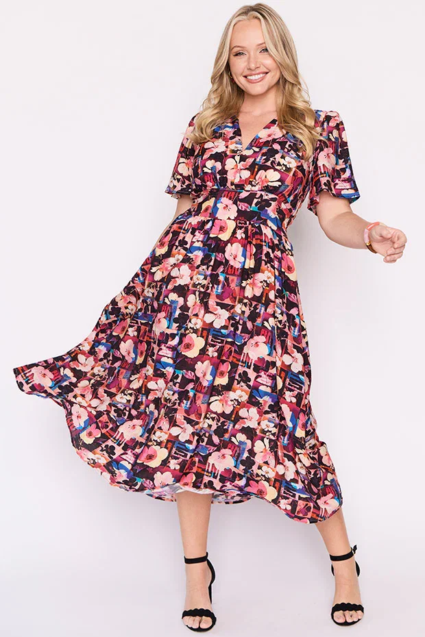 Image of Evie Floral Collage Dress