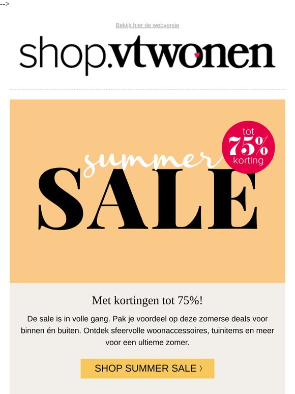 De sale is in volle gang! Shop met kortingen tot 75%