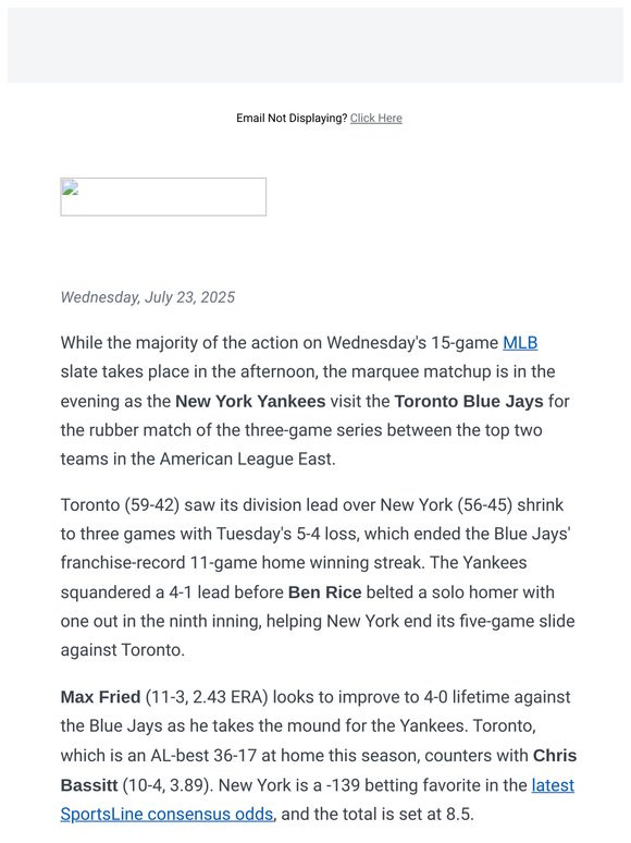 What to watch Wednesday night: Yankees-Blue Jays decider, WNBA and MLS All-Star Game best bets