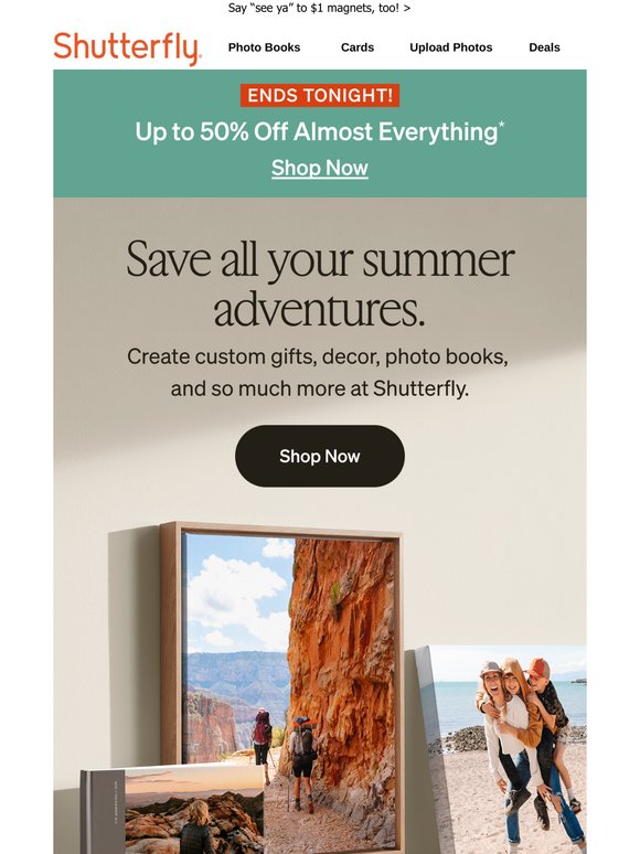 Time’s running out…up to 50% off almost everything ends TONIGHT!