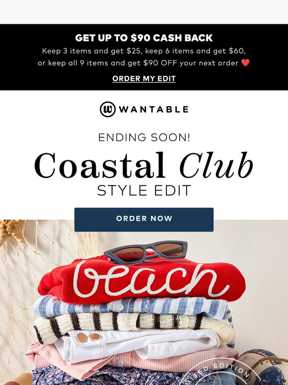 $5 styling fee for Coastal Club—almost sold out 🛥️