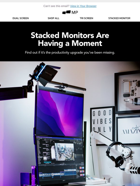 Stacked Monitors, Sky-High Productivity