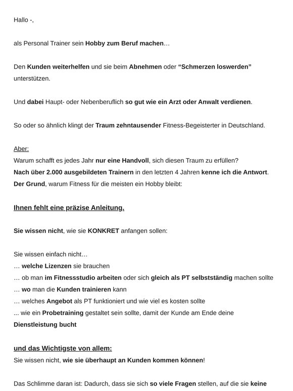 Nebenberuflich 1.000€ - 2.000€ als Personal Trainer? (pro Monat)