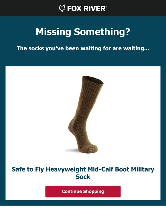 Complete your journey with Safe to Fly Heavyweight Mid-Calf Boot Military Sock 🗺️