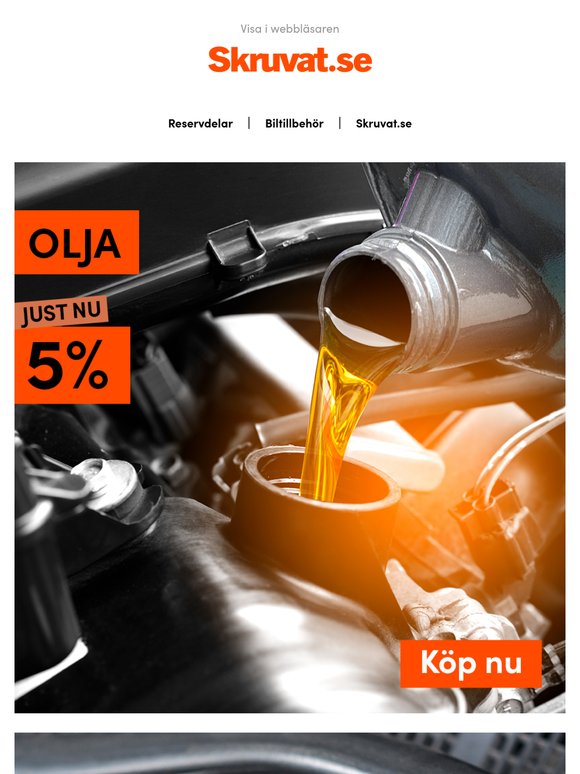 Byta olja? Just nu 5% rabatt!