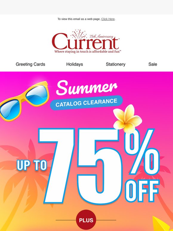 Summer clearance: Up to 75% off + $1.99 shipping