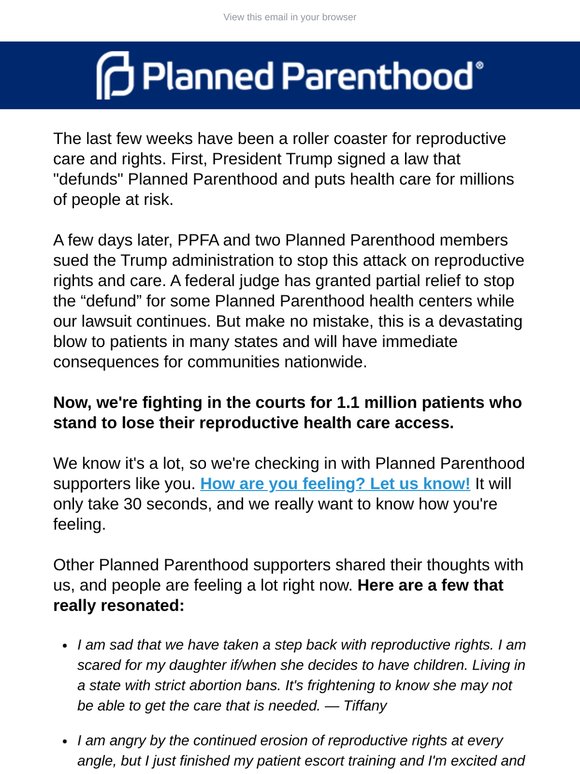 What are you thinking about the state of reproductive rights?