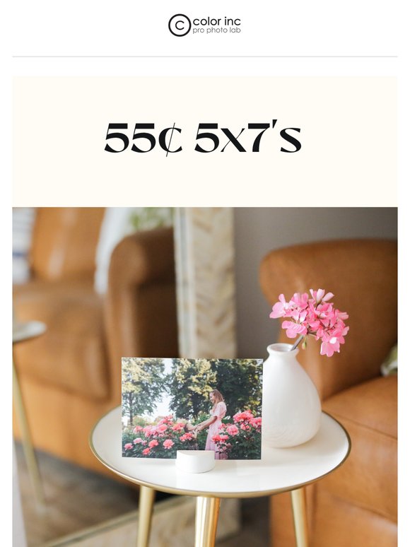 Starts now: 55¢ 5x7’s sale!