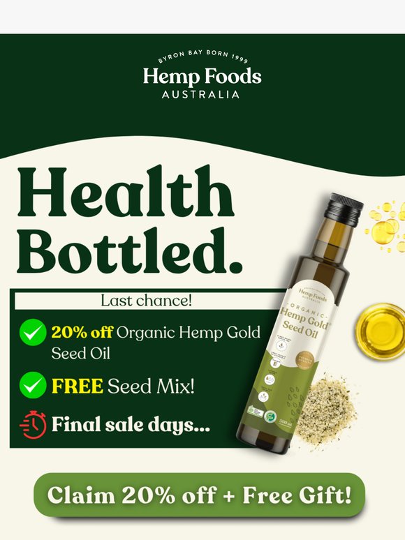 💚 Final Days: Hemp Gold Oil Sale + FREE Bonus Gift! 🎁