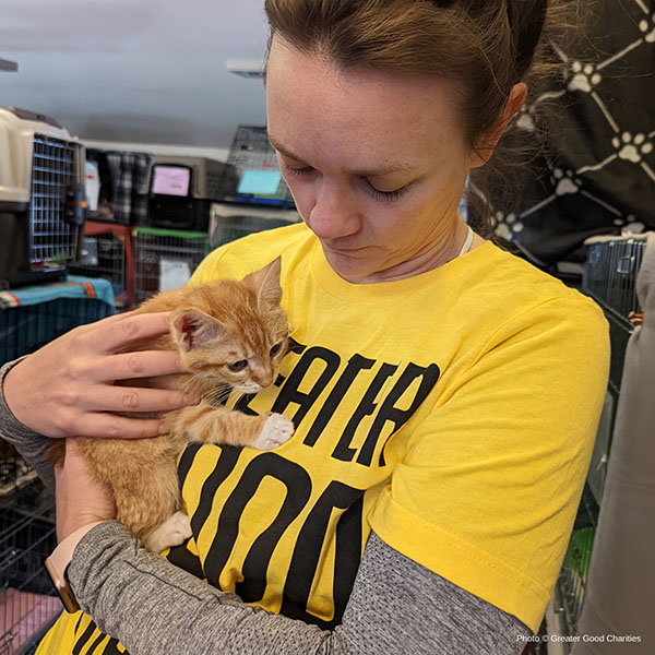Woman Holding Kitten