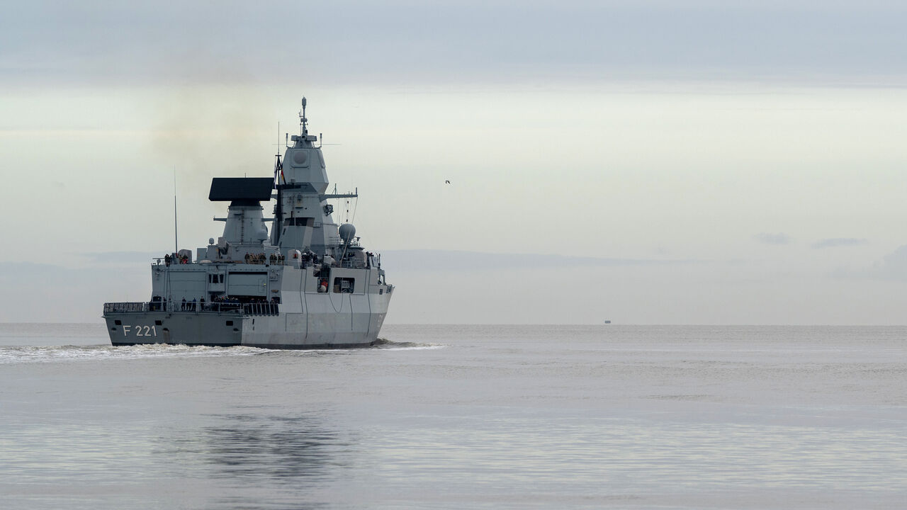 The German Navy frigate “Hessen” departs for deployment in the Red Sea.