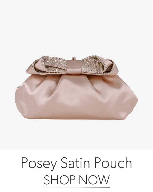 Posey Satin Bow Pouch Clutch