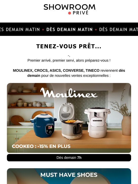 Vous attendiez des nouvelles de MOULINEX, CROCS, ASICS, CONVERSE, TINECO ?