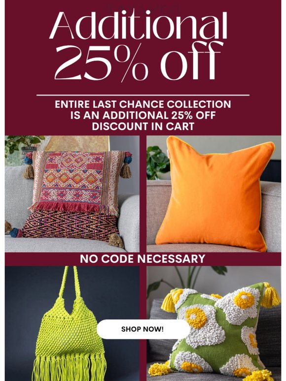 Last Chance: Up to 70% Off + Extra 25% Off in Cart🚨