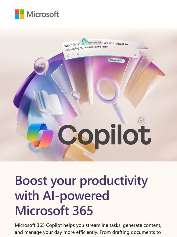 Microsoft: Meet Your New Productivity Partner: Microsoft 365 Copilot ...