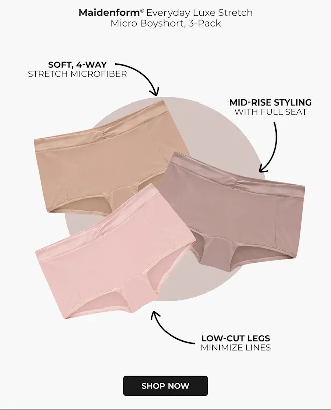 Maidenform Everyday Luxe Stretch Micro Boyshort, 3-Pack