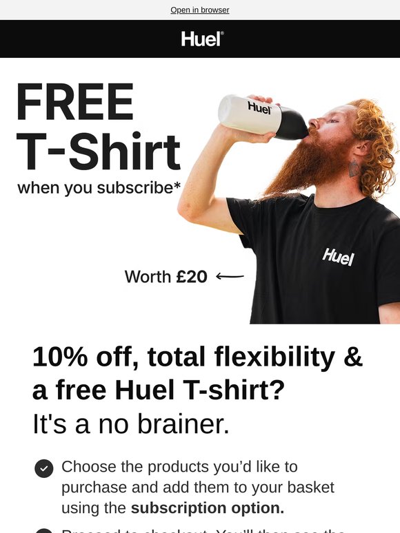 FREE Huel T-shirt inside 👀👕