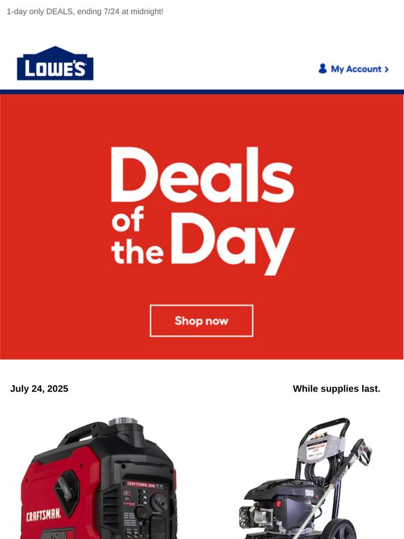 These deals won’t be here tomorrow.