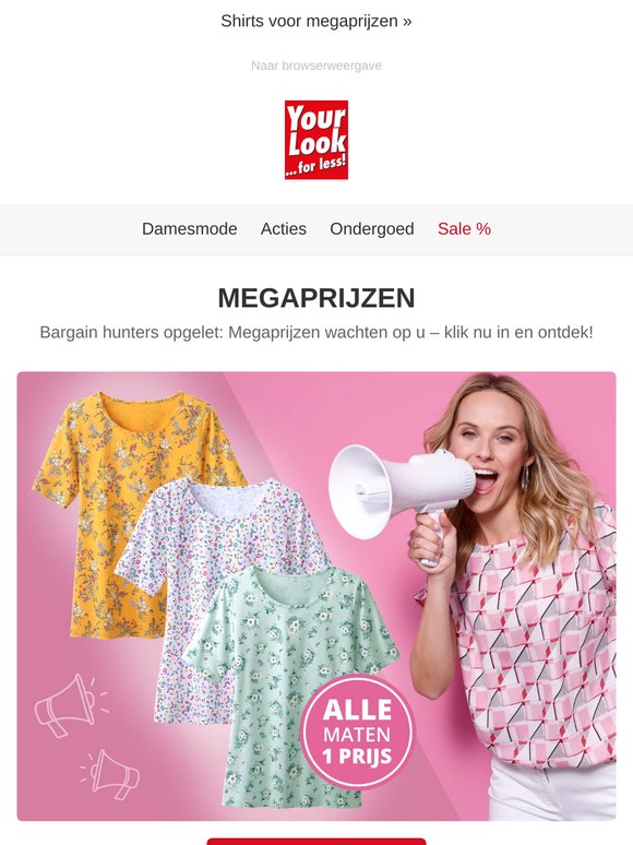 Megaprijzen, mega-selectie! 🎉
