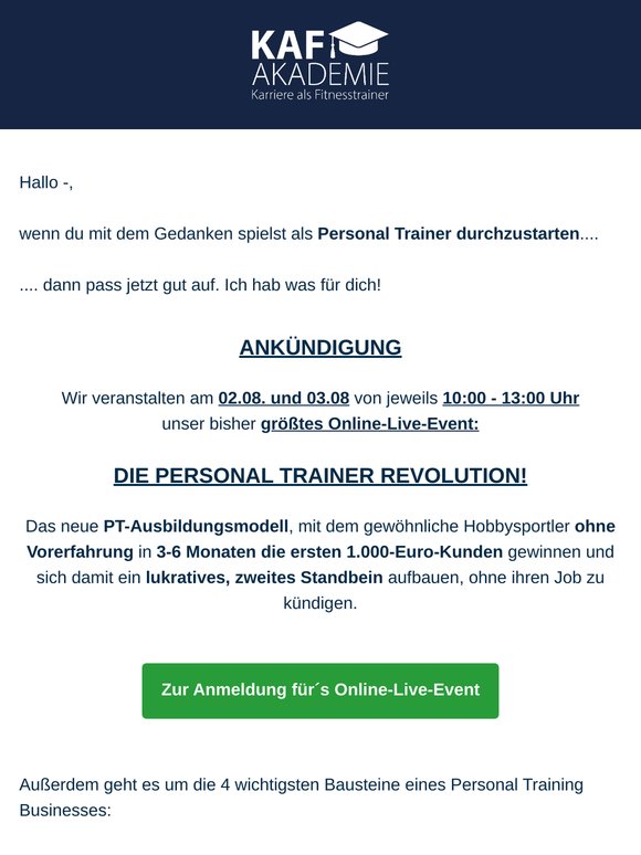 Die Personal Trainer Revolution! Eine neue Zeit beginnt