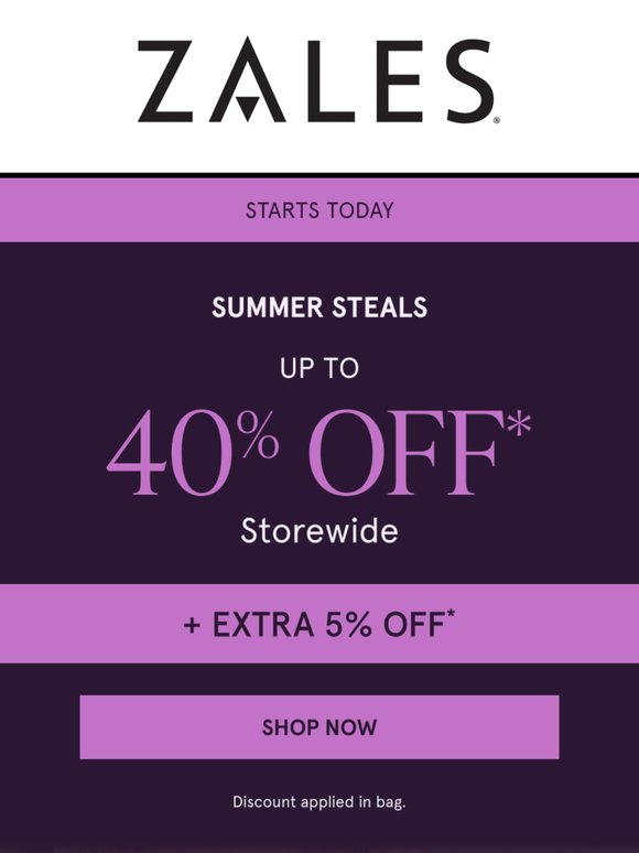 LIVE 🎉 Up to 40% Off* Storewide + Extra 5% Off*