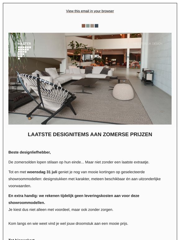 de laatste zomersolden bij Master Interior