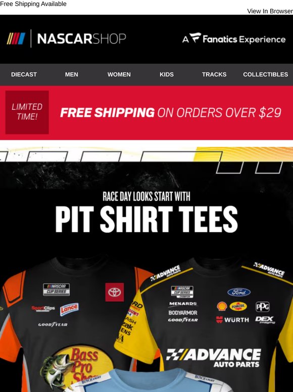 Pit Shirt Tees Built for the Track