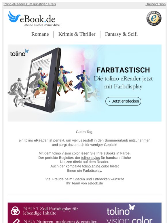 tolino eReader – perfekt für viel Lesestoff im Sommerurlaub 🏝️