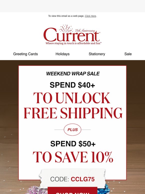 Weekend wrap sale! Free shipping + 10% off
