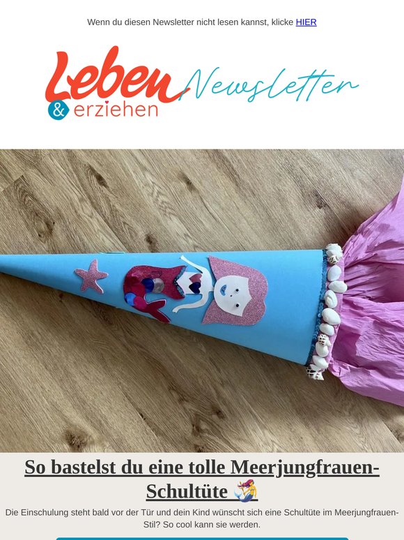 Meerjungfrauen-Schultüte selber basteln 🐚