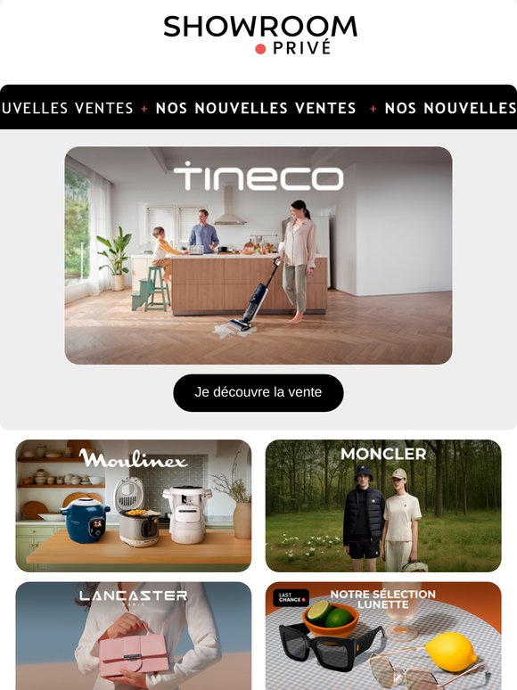 TINECO, GEOX, MOULINEX et 19 nouvelles ventes en ligne aujourd'hui