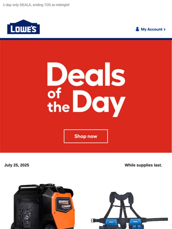 LIMITED TIME deals, just for today.