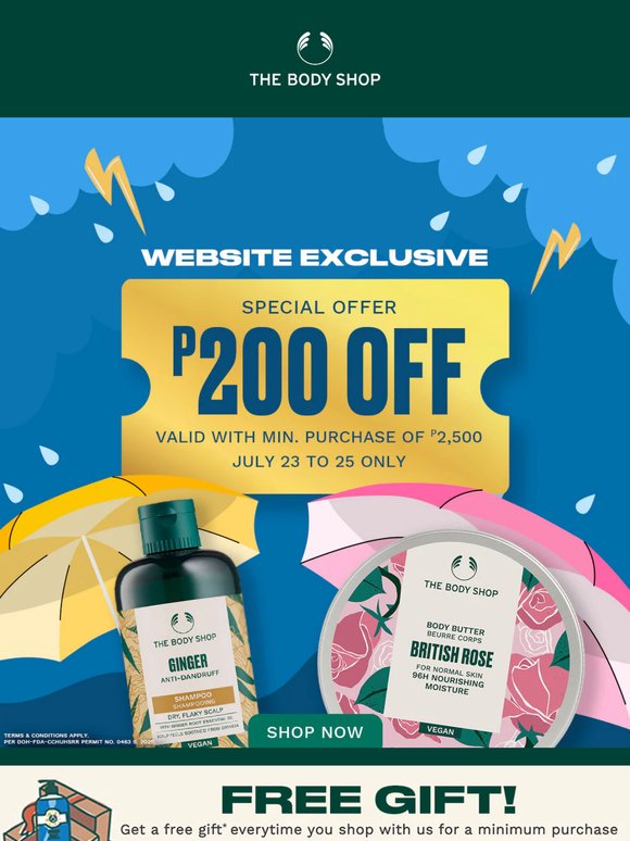SPECIAL OFFER ALERT! P200 OFF* UNTIL TODAY ONLY 💚