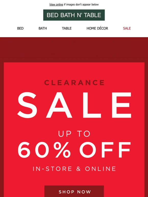 ENDS SUNDAY 📣 UP TO 60% OFF CLEARANCE