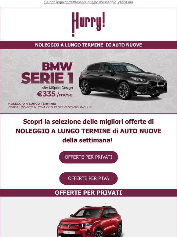 🚘HURRY! Noleggio | Le MIGLIORI OFFERTE della settimana 🚘 Scopri tutte le auto a noleggio a prezzi scontati!